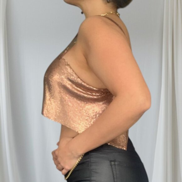 Metal Copper Crop Top - Picture 4 of 7